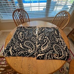NWT Chico’s Fall Paisley Sweater Ruana Covering Camel Tan Black Beaded L/XL